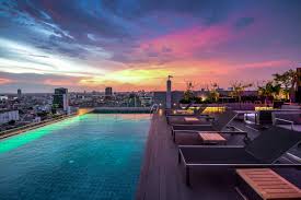 Rooftop Pool Amara Bangkok Hotel Bangkok Hotel Pool At Night Thailand Hotel