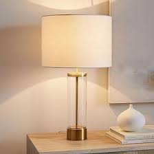 A Built In Usb Port Makes Our Versatile Acrylic Column Table Lamp Perfect Anywhere Bedside Desk Family Roo Table Lamp Modern Table Lamp Adjustable Floor Lamp