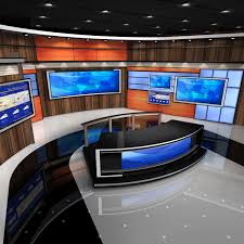 3d American News Studio Model Tv Set Design News Studio Virtual Studio