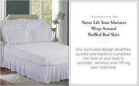 The cost of these bed tv lift footboard is major merit because they come with low price tags despite their abundant benefits. Amazon Com Bed Maker S Wrap Around Bedskirt Never Lift Your Mattress Classic 14 Drop Length Gathered Ruffle Styling Queen White Home Kitchen