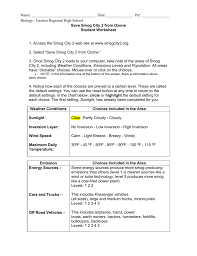 Save Smog City 2 From Ozone Student Worksheet 1 Access The