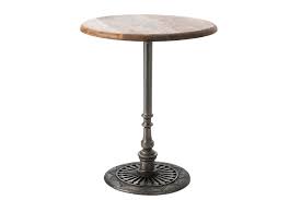 Dimensions avec plateau carré : Table Bistrot Ronde Pied Metal Et Plateau Bois Hellin
