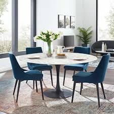 How much room is needed for a 60 round table with 6. Lippa 60 Round Artificial Marble Dining Table Contemporary Modern Furniture Modway Dining Table Marble Lippa Dining Table Dining Table