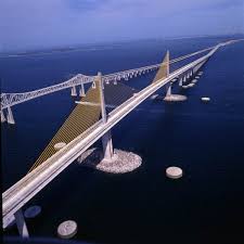 Sunshine skyway bridge collapse of 1980 in may of 1980 the sunshine skyway bridge collapsed into tampa bay eventually sending vehicles from above 150 feet into the water. Florida Memory Aerial View Showing The Old And New Sunshine Skyway Bridges