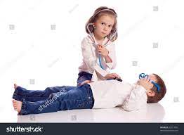 Cute Little Brother Sister Playing Doctor Stock Photo Edit Now 20211835