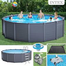 Intex 15 8ft Graphite Panel Pool Set Pool Swimming Pools Intex