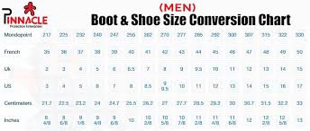 know your shoe size safety shoe size conversion chart