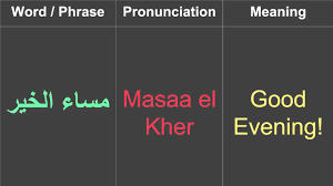 Pronunciation of good evening with 3 audio pronunciations, 1 meaning, 14 translations, 4 sentences and more for good evening. How To Say Good Evening In Arabic Youtube