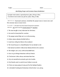 Tree, man, mountain, box etc. Pdf Identifying Proper And Common Nouns Worksheet Saurabh Kurichh Academia Edu
