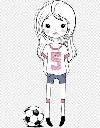 How to draw a cartoon football. Cartoon Drawing Girl Football White Child Face Png Pngwing