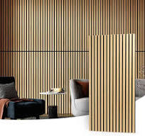 Pannello in MDF ignifugo rivestimento murale pannelli acustici in legno di  doghe acustiche in rovere naturale con pannello acustico in legno