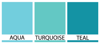 Teal gets its name from the colored area around the eyes of the common teal, a member of the duck family. Differences Between Turquoise Teal And Aqua