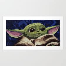 Baby Yoda Yoda Baby Yoda Meme Baby Yoda Scene Baby Yoda Scenes Baby Yoda Song Baby Yoda Memes The Mandalor Yarn Painting Yarn Painting Art Paintings Art Prints