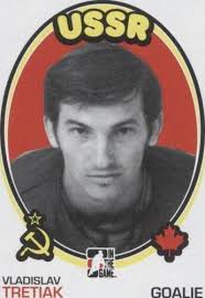 1981 VLADISLAV TRETIAK WORLD HOCKEY CHAMPION PETER LINDMARK NHL PHOTO CCCP  USSR