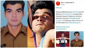 Neeraj chopra was inducted into the indian army in 2016 under the sports quota at the rank of naib subedar. Rit4pmt70mdhim