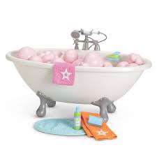 With the use of lavender aromatherapy, calming bubble bath from california baby aids in soothing and helping your child to calm down. Bubble Doll Bathtub American Girl