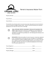 Employee health insurance waiver form. Capener Losee Real Estate Renter S Insurance Waiver Form Fill And Sign Printable Template Online Us Legal Forms