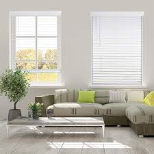 Arlo Blinds White Cordless 2 Inch Faux Wood Horizontal Blind Size 33 5 W X 60 H Cordless Lift And Wand Til Horizontal Blinds Faux Wood Blinds Wood Blinds