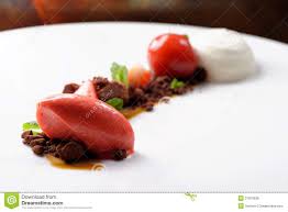 Fine dining dessert, raspberry parfait, ice cream, white. Fine Dining Dessert Strawberry Ice Cream Chocolate Mousse Stock Photo 37879536 Megapixl