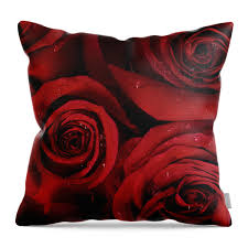 Red Roses, Dew Drops, Flower, Valentine Throw Pillow by 1photodiva