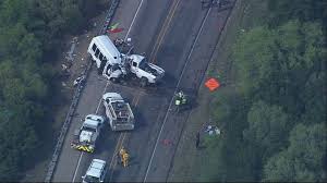 Photographs and video from the scene showed heavy damage to the front drivers' sides of the small white bus and pickup truck, which are the portions before help arrived, she had the crash took place. At Least 13 Dead 3 Injured In Texas Church Bus Crash Video Abc News