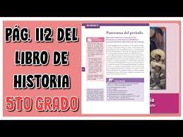 Libro de historia 5 grado contestado. Pag 112 Del Libro De Historia Quinto Grado Youtube