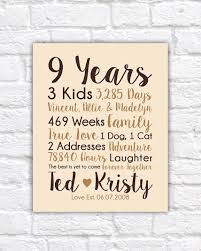 9th Anniversary Gift 9 Years Married Wedding Anniversary Gift Unique Personalized Gift For Husband Wife Pets Children 2017 Wf530 9 Year Wedding Anniversary Anniversary Gifts For Husband Anniversary Gifts
