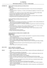 Use our free resume templates which have been professionally designed as examples to write your own interview winning cv. Food Beverage Operations Resume Samples Velvet Jobs
