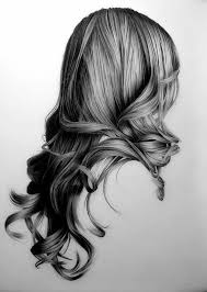 Long Wavy Hair Black White Pencil Sketch Easy Things To Draw In 2020 How To Draw Hair Pencil Art Drawings Hair Sketch