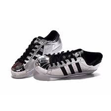 Adidas Black And Silver Shoes Sneakers Adidas Superstar Metal Toe Silver Foil Sapatos Jardim De Inverno