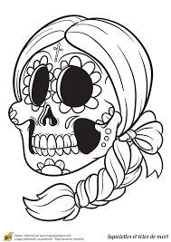 Au mexique les têtes de mort dits calaveras sont des crânes fleuris aux couleurs vives. Coloriage D Une Tete De Mort Du Mexique