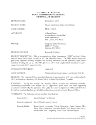 CITY OF FORT COLLINS TYPE 1 ADMINISTRATIVE HEARING FINDINGS AND DECISION  HEARING DATE: December 5, 2013 PROJECT NAME: Stoner