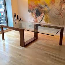 Image Of Contemporary Glass Top Dining Table Diningtable Diningtableapartment Diningtabledi Glass Top Dining Table Glass Dining Table Wood Table Design