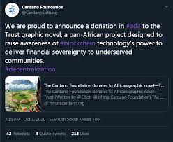 You are not allowed to post fake news or spread misinformation. Weekly Roundup Cardano Foundation Donates To African Novel Project Seychelles Transfers Highest Volume Of Bitcoin Bitcoinafrica Io