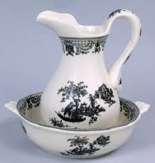 Black And White Pitcher Pitcher And Bowl Set Black And White Victorian Toile Pitcher Wash Basin White Pitcher