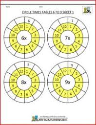Times Table Worksheet Circles 1 To 12 Times Tables Times Tables Worksheets Times Tables Printable Times Tables