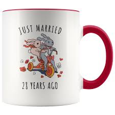Just Married 28 Years Ago 28th Wedding Anniversary Gift Accent Mug 60th Wedding Anniversary Gifts 20th Wedding Anniversary Gifts 30th Wedding Anniversary Gift