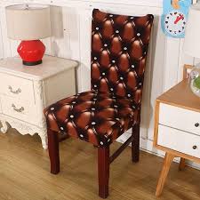 Find the perfect tufted leather chair for your living room now. Tufted Leather Print Dining Room Chair Cover Decorzee