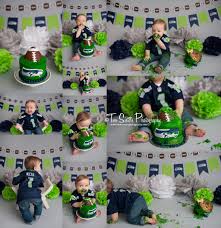 Unique Birthday Theme For 1 Year Old Boy Seahawks Cake Smash Session Seattle Seahawks First Birthday Blue And Green Baby Boy 1st Birthday Party 1st Boy Birthday Boys First Birthday Party Ideas