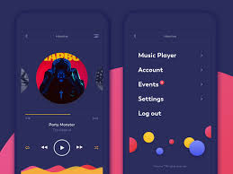 Music Player And Menu Dark Theme Music Player App Music App Design Music Players