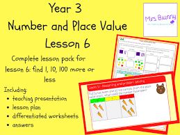 Find 1 10 100 More Or Less Lesson Pack Year 3 Number And Place Value