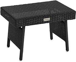 Click here for the ultimate complete package set includes set + cushions & parasol. Gardenista Small Folding Rattan Table Black Garden Outdoors Side Tables