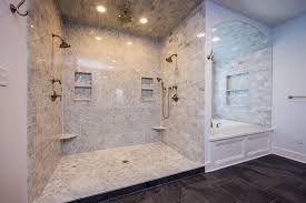 Shower Envy Gorgeous White And Grey Tile Master Bath Tile Shower With Tub Dual Shower Head Master Bath Shower Bathroom Remodel Master Master Bathroom Shower
