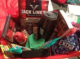 The yellow smiley faces on the box and balloon inside will raise a smile, but it's the snacks and games which will really make him happy. The Man Basket I Made For My Boyfriend For Our 1 Year Anniversary Gifts For My Boyfriend Best Anniversary Gifts Boyfriend Gifts