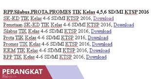 Check spelling or type a new query. Rpp Silabus Prota Promes Tik Kelas 4 5 6 Sd Mi Ktsp 2016 Filenya