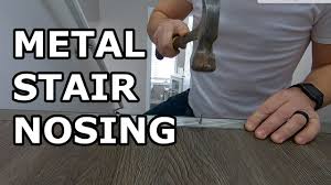 Edmonton custom luxury vinyl stair nosings manufacturing, vinyl stair nosing manufacturing. How To Install Metal Stair Nosing For Vinyl Flooring On Wood Stairs Youtube