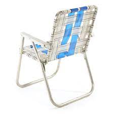 Folding lawn chairs are a staple for those of us who like to spend time outdoors. Blue White Folding Lawn Chair Modernica Props