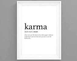 Definition Karma Affiche Scandinave Decoration Murale Poster Affiche A Imprimer Poster Impression Affiche Imprime Definition Prints Toilet Paper Art Karma
