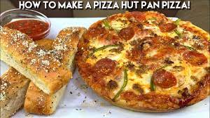 How To Make Pizza Hut Pan Pizza At Home With Breadsticks Youtube