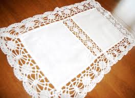 Vintage Table Runner Dresser Scarf Linen Wide Lace Squares 1950s Vintage Table Runner Vintage Table Vintage White Dresser